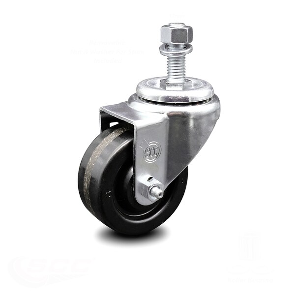 3.5 Inch Phenolic Wheel Swivel 12mm Threaded Stem Caster